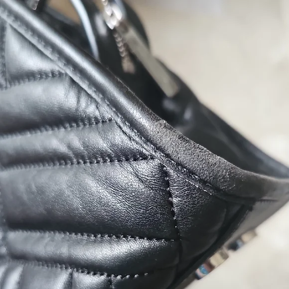 Michael Kors Black Geometric Quilted Shoulder Bag - Picture 12 of 16